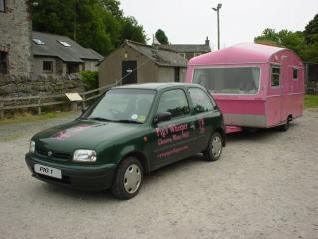 Pig's Whisper pink pig rig from Gleaston watermill on tour from the lake district peninsulas
