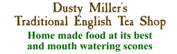 Dusty Millers traditional English teashop. Home made food at its best and mouth watering scones and kestrel cam